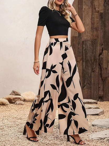 Dana | High Waist Pants With Flower Print